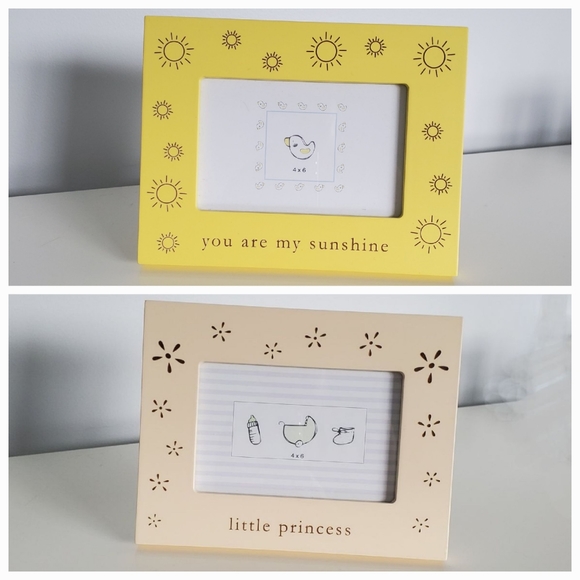 2 Frames Yellow Sunshine & Blush Pink Princess - Picture 1 of 11